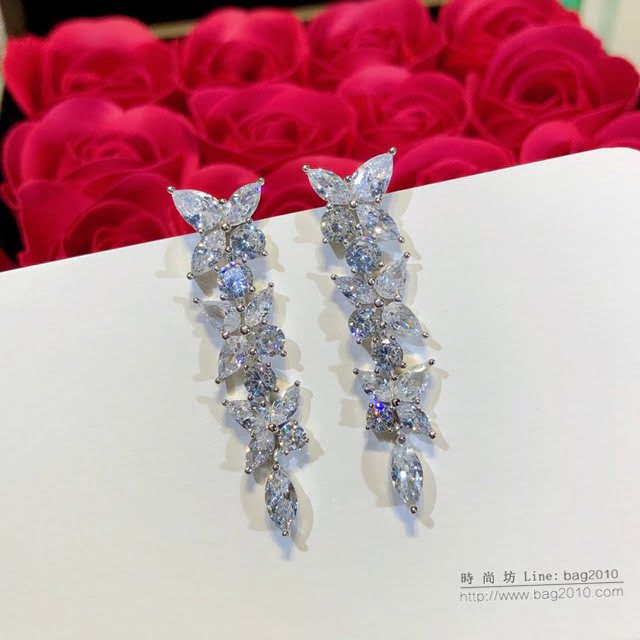 Tiffany純銀飾品 蒂芙尼女士專櫃爆款馬眼全鑽花簇系列耳環耳釘 Tiffany八心八箭耳環耳釘  zgt1591